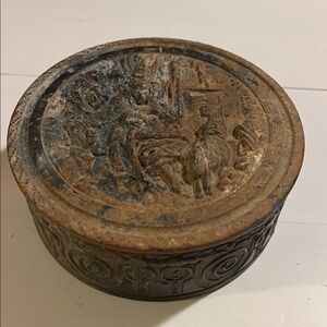 1800’s French Italian Antique Power Box - Lid has heavy beveled glass - Ornate